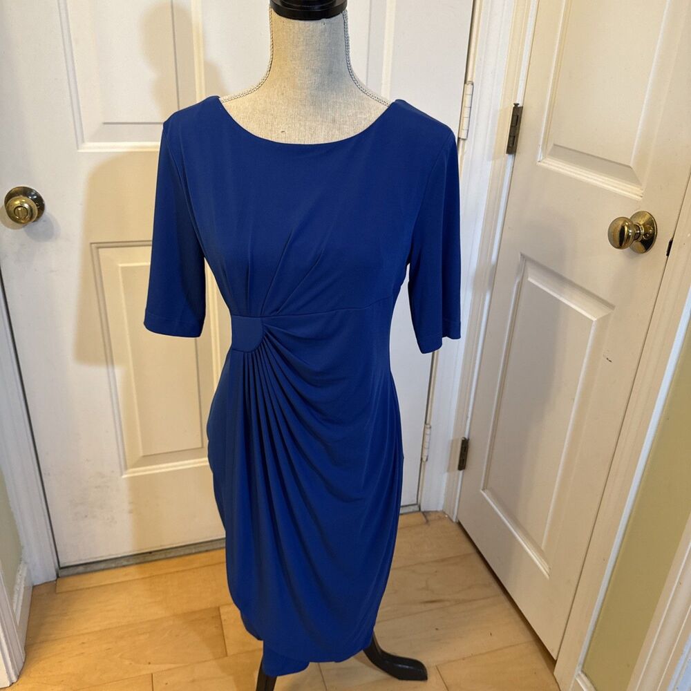 ROYAL BLUE BEAUTY North style royal blue spandex dress size 6P short sleeve